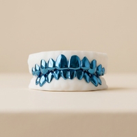 Honordiamond Grillz Unisexe en Argent S925 avec Moissanite, Forme Cercle Huit Cœurs Huit Flèches, Style Hip-hop, Haute Couture Dentaire