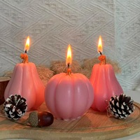 Lilin Aroma Labu Pastel Dekorasi Meja Panen Musim Gugur Thanksgiving Halloween Lilin Aromaterapi Buatan Tangan Grosir