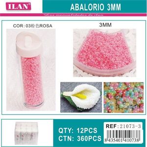 Ilan Abalorio Cuentas Rosadas de 3 mm para Manualidades y Joyería - Product Image 3