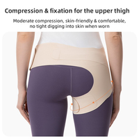 Enveloppement de soutien pour les hanches et les cuisses pour hommes et femmes, idéal pour le sport et le fitness, ajustement confortable, respectueux de la peau, ne gêne pas la tenue sous les vêtements, fermeture auto-agrippante.