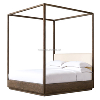 2024 New King Size Holzrahmen Doppelbett möbel bequemes Design Massivholz Baldachin Betten für Wohnzimmer
