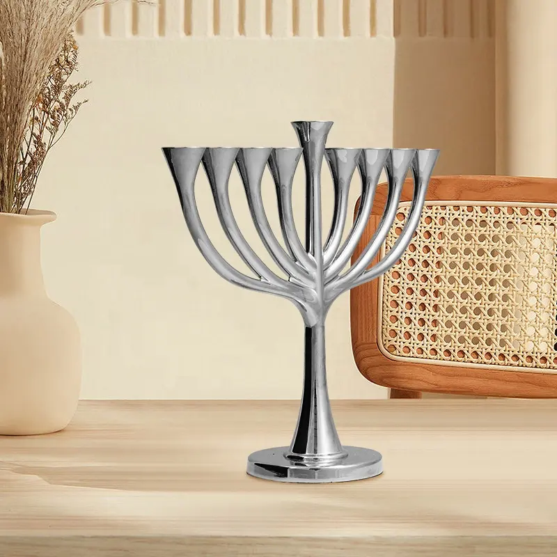 Hanukkah Menora Negen Takken Joodse Menora Judaica Religieuze Kandelaar