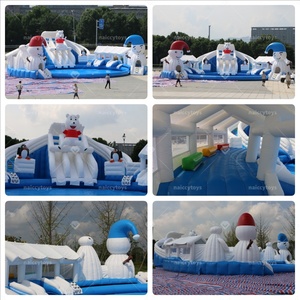 Parque Acuático Inflable <span class=keywords><strong>Comercial</strong></span> Grande de 21x21m |   Centro de Actividades Multijuegos con Temática Oceánica con 5 Sopladores y Bomba de Agua - Product Image 6