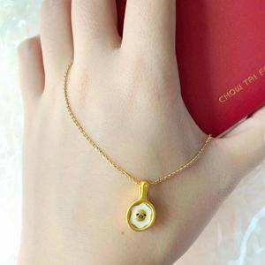 Cute Egg Pendant <b>Necklace</b> Gold Plated Zinc Alloy 3D Food Design For Women Gift Jewelry Fashion <b>Statement</b> Piece - Product Image 2