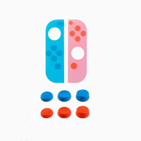 Bantalan Karet Lembut Anti Selip Tahan Debu untuk Nintendo Switch, Konsol OLED, Bantalan Silikon Tombol Aksesori Multi-warna, Set Tutup Joystick