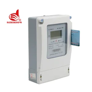 Medidor de energia eletrônico inteligente Zhiming Kwh DTSY450 Pré-pago Digital AC Prepaid