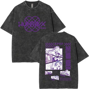 Movie Kpop Demon Hunters <span class=keywords><strong>Tiger</strong></span> Rửa Cổ Điển Ngắn Tay Áo T-Shirts Cho Nam Giới Phụ Nữ Lỏng Lẻo 220 Gram Hài Hước Hoạt Hình Người Hâm mộ 'Quà Tặng - Product Image 2