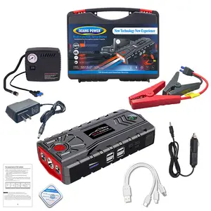 Car Battery Jumpstart Kit 12V Portable Jump Starter Emergency Tools Jumpstarter Car Jump Starter Power Bank With Air Compressor