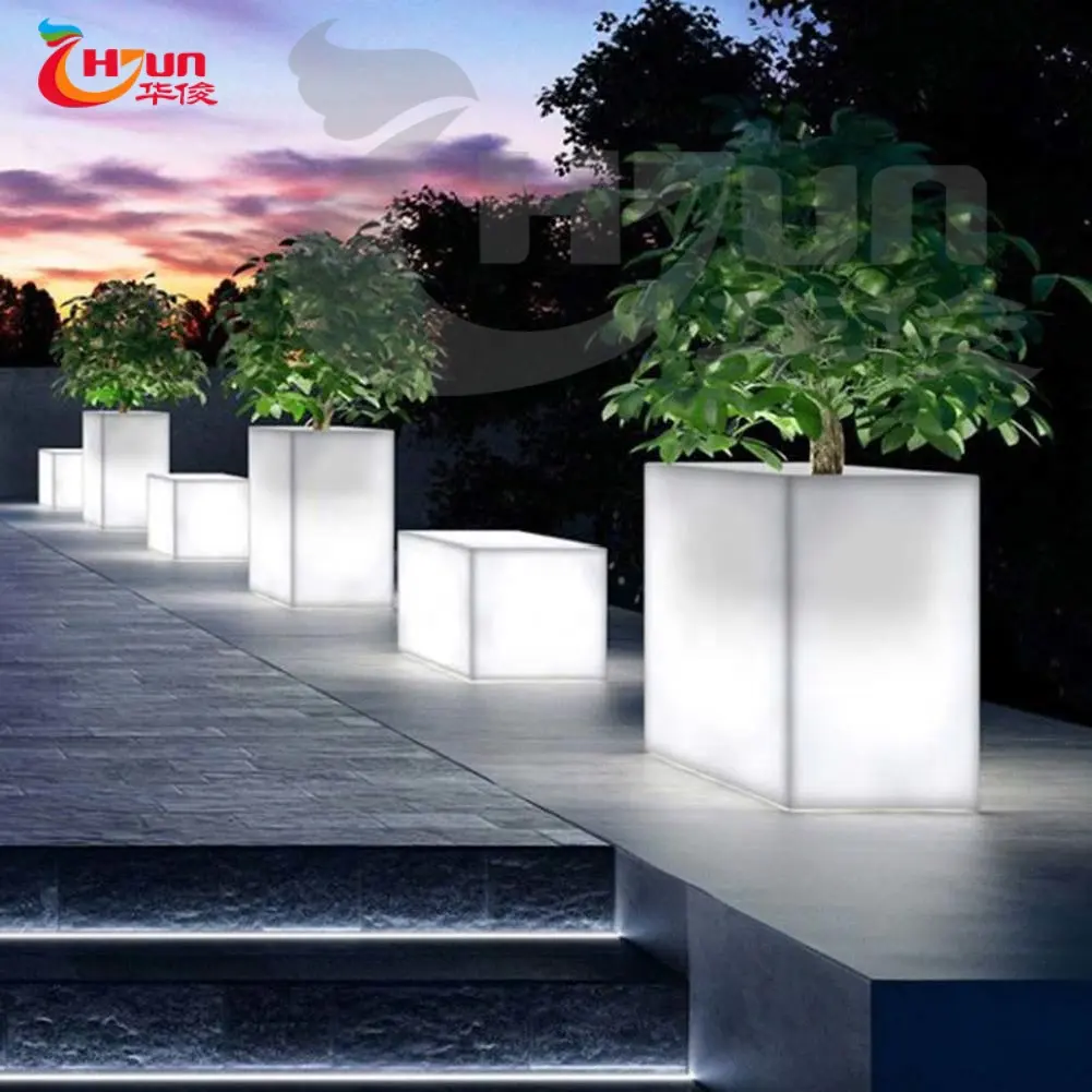 Grote Plant Vaas Led Bloempot Solar Planter Voor Tuin En Zwembad Decoratie Plastic Potten Planter Gebied Potten Led