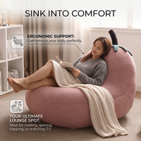 Fauteuil inclinable en tissu moderne et créatif en forme d'aubergine, avec sensation de confort nuageux pour salon