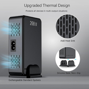 268W USB C blocco caricabatterie, 8 porte USB C stazione di ricarica GaN PD 100W 65W 30W adattatore per il computer portatile per il telefono, Galaxy <span class=keywords><strong>e</strong></span> altro - Product Image 5