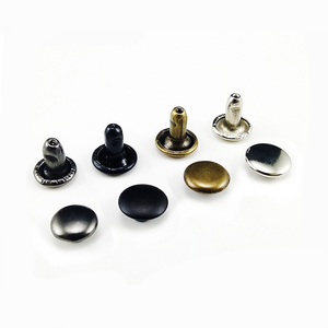 Remaches de ropa de cuero personalizados <span class=keywords><strong>Broches</strong></span> de metal de alta costura de doble extremo Remache Cobbler Latón Acero Redondo Tapa de doble cabeza Remache de cuero - Product Image 1