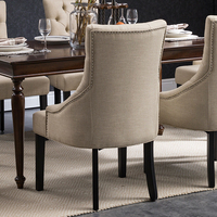 Chaises de salle à manger modernes en tissu velours avec cadre en bois massif, capitonnées, certifiées ISO9001, qualité supérieure, pour salle à manger et restaurant