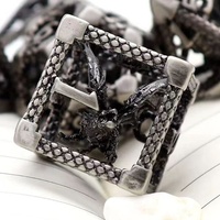 Ensemble de dés de jeu polyédriques 3D en alliage de zinc creux Dragon - Dés de jeu de rôle polyédriques DND Cthulhu TRPG durables et écologiques pour les collectionneurs de jeux de table