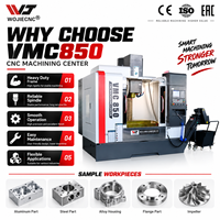 Centre d'usinage vertical CNC 3 axes WOJIE VMC850 pour la production en série de composants mécaniques