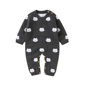 Mixiong รอมเปอร์แขนยาวลายลูกแมวน้อยน่ารักเสื้อผ้าสำหรับฤดูหนาว0-24เดือนรอมเปอร์ผ้าฝ้ายนุ่มสำหรับเด็กทารก - Product Image 1