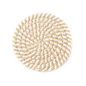 แผ่น100% ผ้าฝ้ายแท้ Boho แผ่นรองแก้วถักทอเสื่อร้อน - Product Image 4