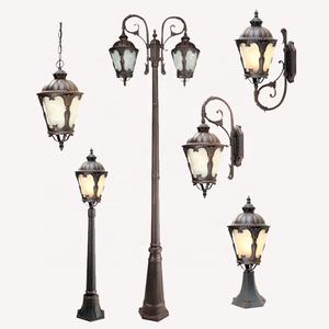 Avrupa Retro tarzı açık LED avlu ışık IP65 su geçirmez siyah/antika bronz Villa peyzaj ışığı elektrik güç - Product Image 1