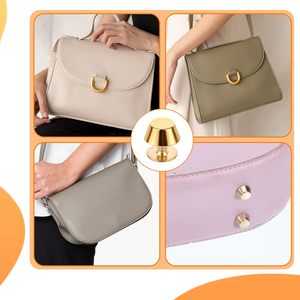 Pieds de sac à main en laiton à tête cloutée, à visser, pour sacs à main plats en cuir, accessoires de maroquinerie, rivets à vis - Product Image 4