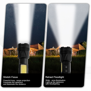 Linterna Recargable de Emergencia para Camping con Zoom Telescópico, Luz Láser Blanca Portátil de Doble Fuente y Alta Potencia para Exteriores - Product Image 2