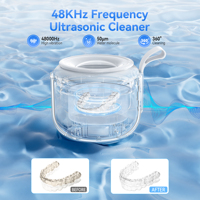Nettoyeur ultrasonique UV portable rechargeable 2000 mAh pour aligneurs dentaires, gouttières, protège-dents, prothèses dentaires et usage domestique/extérieur