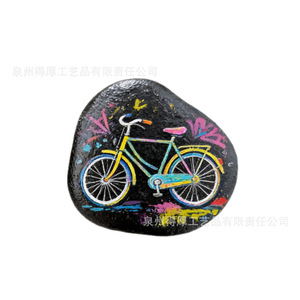 Imán de nevera pintado a mano con diseño de bicicleta, arte folclórico, recuerdo de viaje, adhesivo magnético - Product Image 1