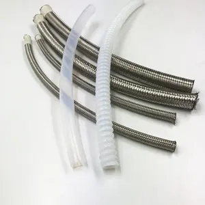 Manufacturer Supplier Od 1/2'' Id 3/8'' S.s. 304 Wire Braiding Corrugated Tube Stainless Steel Ptfe Convoluted Hose