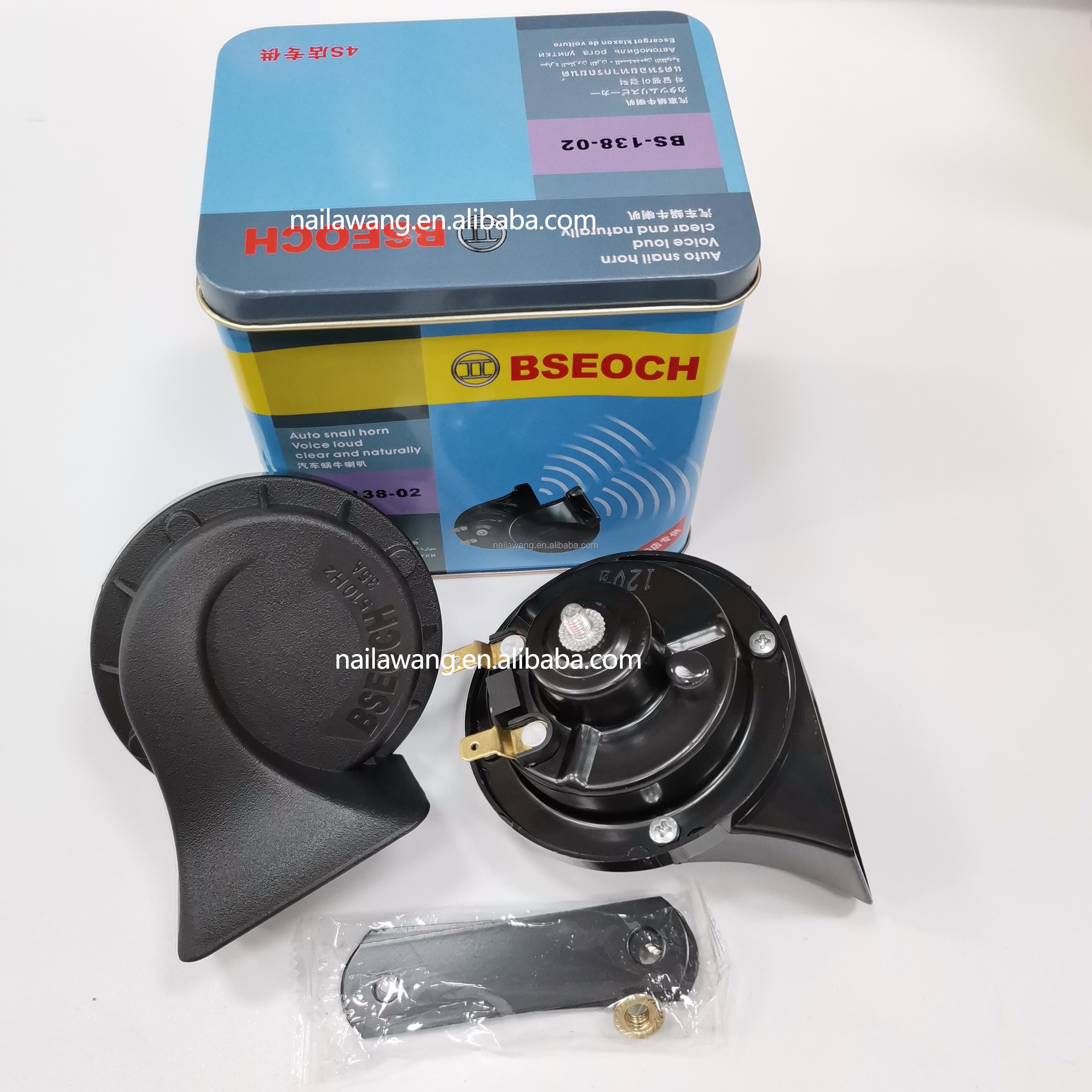 Звуковой сигнал BSEOCH, оригинальное качество, 12 В, двухцветный контактный сигнал Fanfare, слон, 12 В, 410dB-510dB, автомобильный звуковой сигнал с улиткой