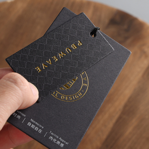 Sang trọng tông tùy chỉnh thiết kế in ấn quần áo giấy đu treo thẻ với dây chuỗi người quần áo thẻ treo tag - Product Image 1