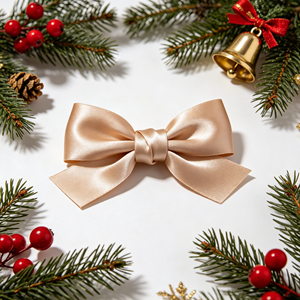 Nœud en ruban de satin rouge vif fait main, pré-noué, pour emballage cadeau de Noël haut de gamme, fête du Nouvel An, ou comme pince à cheveux - Product Image 6
