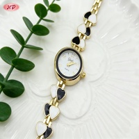 Hengdian Schmuck Auffällige Goldfarbene CZ-Herz-Uhr Damenuhr Blickfang Modischer Klassiker für Nachtausgänge & Besondere Anlässe