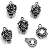 Accessoires de bijoux DIY : Fermoirs magnétiques en alliage électroplaqué en forme de rose pour bracelets, colliers, écharpes et cravates en soie