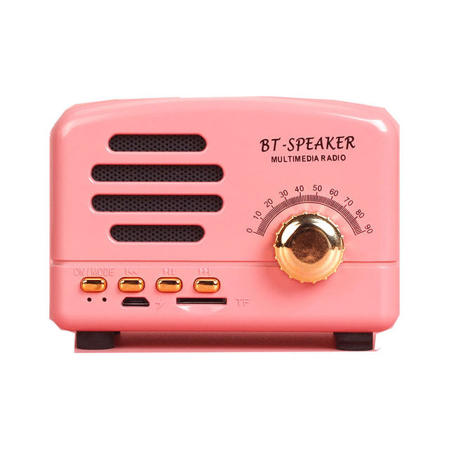 Vintage Mini Retro Portable BT Speaker with RGB LED Lighting Fashion Multi-Color AM FM Radio 3W Power Output Battery Source