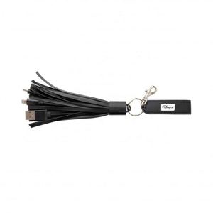 Customized Logo Mobile Phone Tassel 3 in 1 Key Chain Multifunction Leather Retractable <b>Usb</b> Charging <b>Cable</b> - Product Image 2