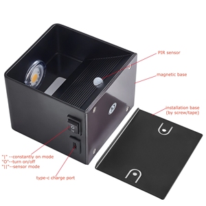 Aplique de pared LED blanco frío blanco natural blanco cálido con batería recargable UBS tipo C, luz de pared inalámbrica magnética - Product Image 5