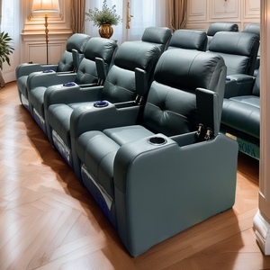 Moderne confortable en cuir véritable inclinable électrique théâtre canapé chaise multifonctionnelle Home cinéma meubles salon - Product Image 4