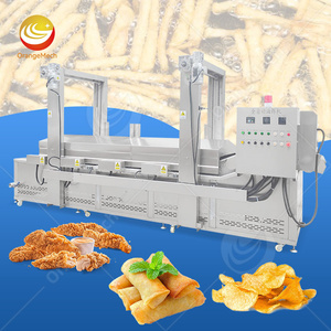 Machine à frire industrielle automatique continue pour snacks, machine à frire à convoyeur pour chips de pommes de terre croustillantes à l'oignon, friteuse - Product Image 5