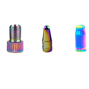 Tutup Pentil Ban Aluminium Warna-warni Pelangi dan Adaptor Pentil Presta untuk Dekorasi Roda Sepeda yang Dipersonalisasi - Product Image 1