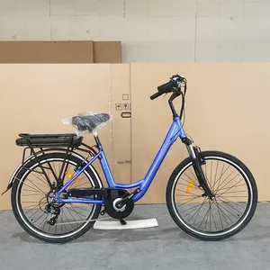 Desain Klasik Sleek Frame Urban Ebike wanita, sepeda jarak jauh kota listrik Urban 350W 500W Motor klasik E Bike 26 inci