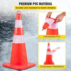 Vente en gros de cônes de sécurité en PVC orange tailles 30/45/70/75/90cm Fabricant de 25 ans de produits d'avertissement de trafic - Product Image 4