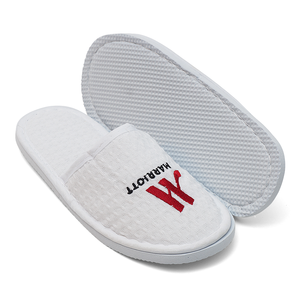 Pantuflas de Hotel de Lujo Tipo Waffle <span class=keywords><strong>MARRIOTT</strong></span> al por Mayor con Logotipo, Pantuflas Desechables para Hoteles de 5 Estrellas - Product Image 4