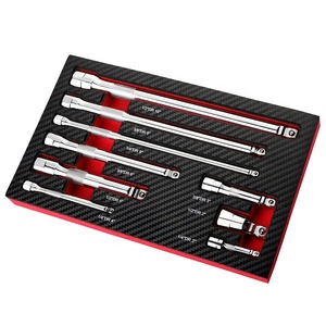 Juego de Barras de Extensión para Llaves de Vaso Oscilantes de Alta Calidad, 9 Piezas, 1/4", 3/8", 1/2", CRV, Universal, Doble Propósito - Product Image 1