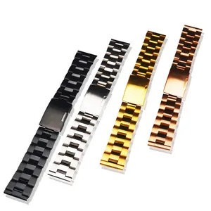 14 16 18 20 22 24 26 28 30mm fashion classic replacement stainless steel solid watch band with curve elbow for watch bands