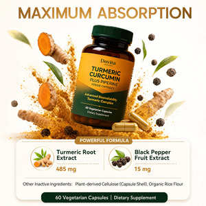 Fabriqué aux États-Unis – Vente en gros OEM – Curcuma et Curcumine avec BioPerine – Capsules végétales pour le soutien articulaire et anti-inflammatoire – 60 capsules végétales - Product Image 2