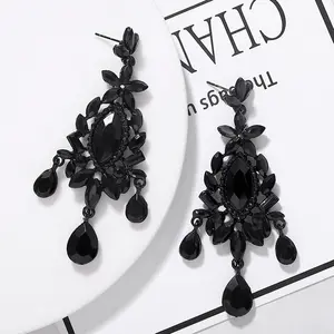 Geometric plastic resin earrings temperament black eardrop senior feeling vintage accessories supplies for women