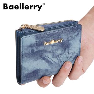 กระเป๋าสตางค์สั้นผู้หญิง Baellerry สีน้ำเงิน หนัง PU แบบพับสองตอน มีซิปใส่เหรียญ ขนาดเล็ก 5 นิ้ว ใช้ได้ทุกวัน - Product Image 5