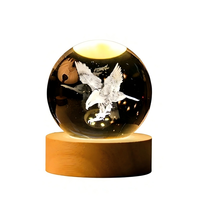 Bola de Cristal Creativa Tallada, Luminosa, de Tamaño Mediano, con Enchufe, Luz Nocturna, Decoración para Sala de Estar, Escritorio, Adorno Navideño