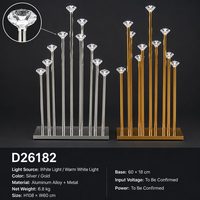 Support de lumière en alliage d'aluminium de luxe pour décoration d'allée de mariage et d'événements, modèle D26182 argent/or