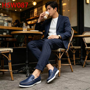 LXG, <span class=keywords><strong>Scarpe</strong></span> Penny Blu Scuro Versatili per il Tempo Libero e le Fughe del Weekend, Prodotte a Mano, Modello Docksides HSW087 - Product Image 1