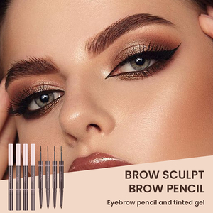 眉笔制造商4色2合1眉笔，带染眉凝胶防水长效天然临时眉笔 - Product Image 2